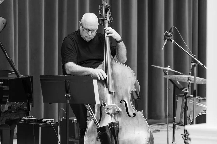 Jed Fritzemeier playing double bass